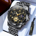 [Men's Luxury Watch] OLEVS Watches for Men Easy to Read Dress Classic with Calendar Business Dress Luxury Big Face Men Black Watch Waterproof Luminous Mens Wrist Watch Stainless Steel Watch Relojes De Hombre Blue/Black/White/Golden Dial