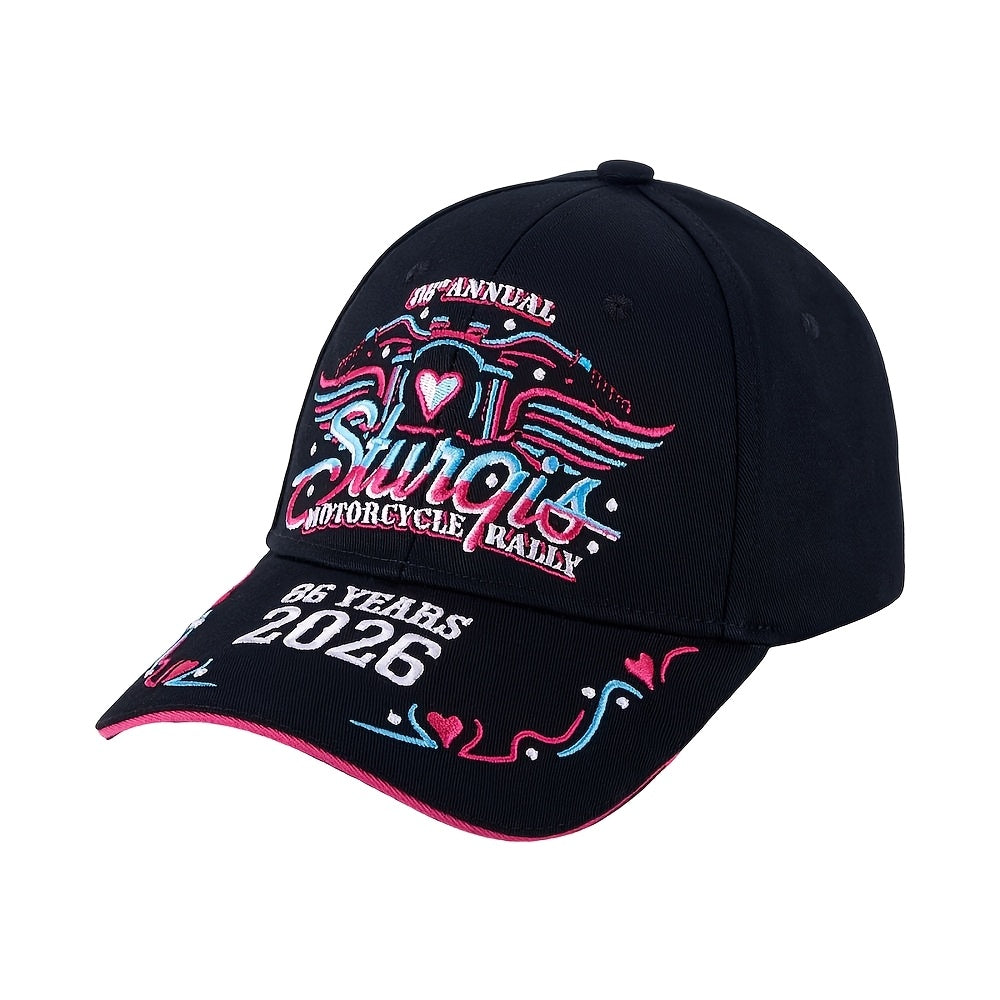 Sturgis 2026 Embroidered Souvenir Cap: A Comfortable, Adjustable Hat for The 86Th Motorcycle Rally, Perfect Gift for Bikers