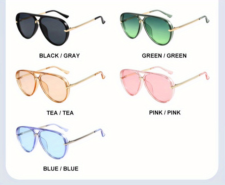Unisex Double Bridge Sunglasses, Retro Shape Frame, Trendy And Versatile Glasses for Men And Women, Perfect for Cycling, Street Style, Party, Photography, And Everyday Fashion, Protection And Lightweight Design (Includes a Glasses Case)
