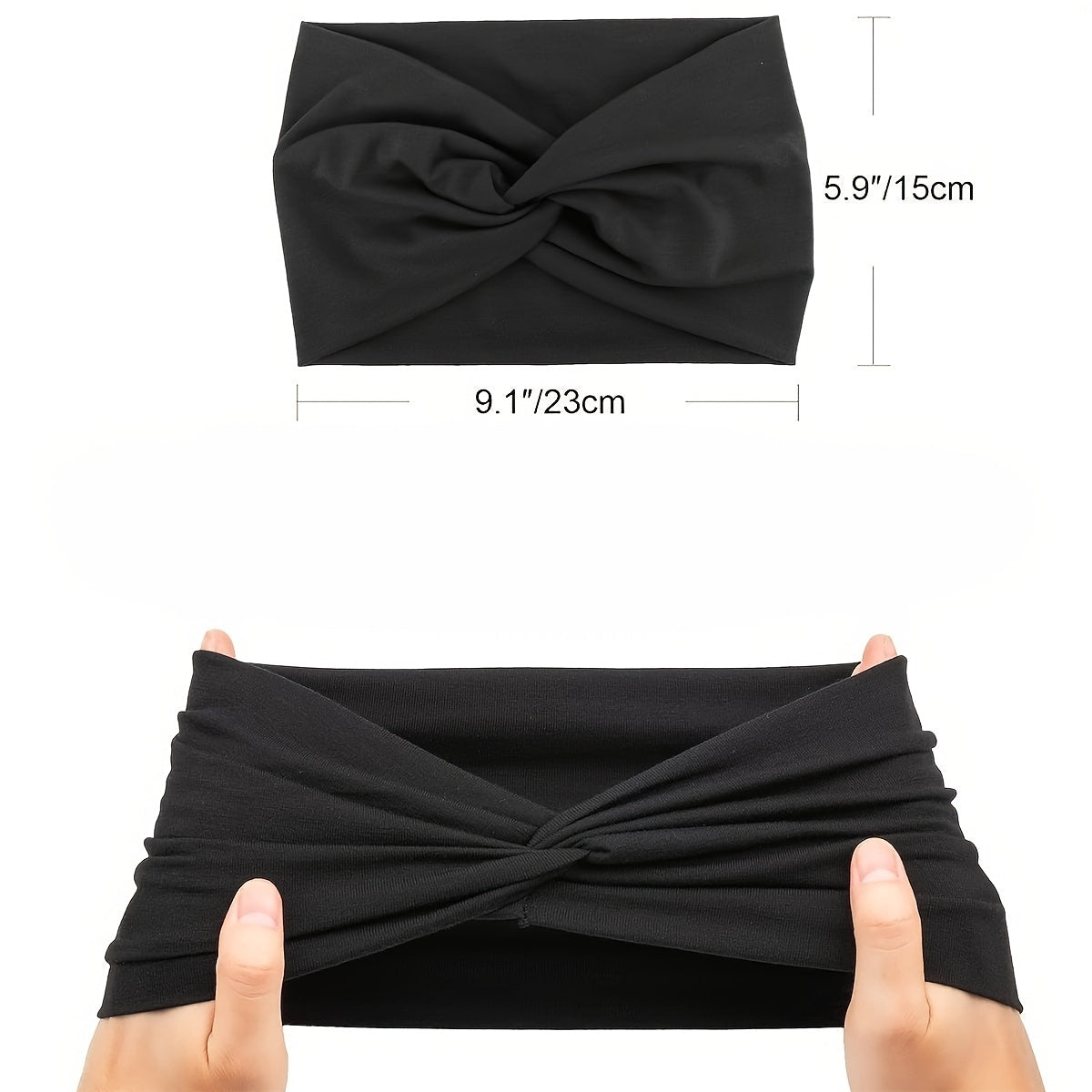 8pcs Mother Gift Wide Knot Headband Non-Slip Wrap Elastic Yoga Headband Fashion Headband - Solid Color, Sunflower Sports Headband Non-Slip Knot - Fashion Soft Headband Headwear for Women'S Daily Use