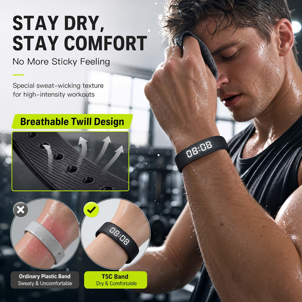 Silicone Sports Bracelet Display Bracelet for Men And Women, 1181.1 inch, Comfortable Silicone Strap Watch, Rechargeable Chronograph Sports Bracelet