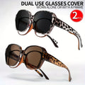 2-PACK Large Retro Glasses Designed to Fit Over Regular Eyewear, Suitable for Both Men And Women for Driving And Parties, Ideal for Everyday Use, Photography Props, And Gifts for Birthdays, Valentine'S Day, And Christmas