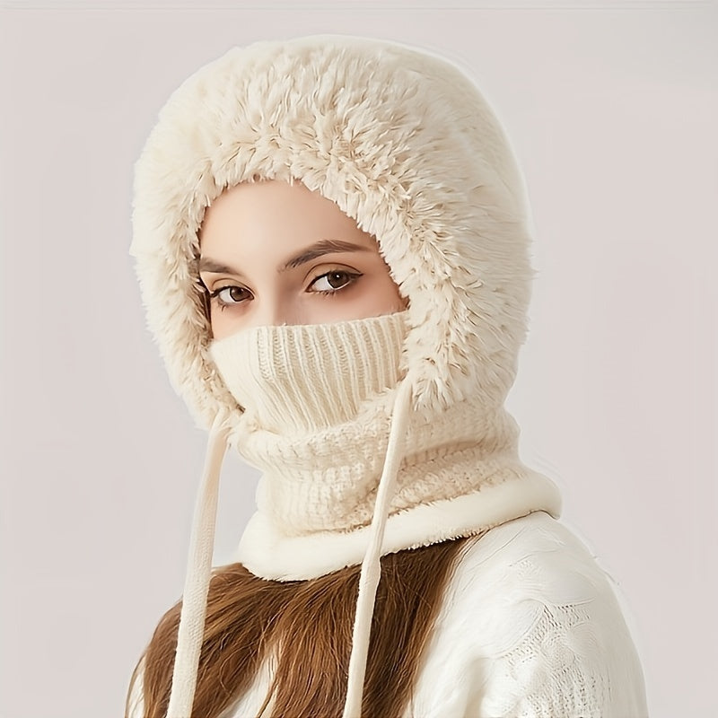 One Winter Ladies' Scarf Hat, One Winter Ladies' Plush Hat, Simple And Warm, Suitable For Daily Shopping And Holiday Travel In Winter, Perfect Gift, Christmas Gift.