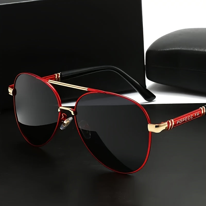 [UV Protection Polarized Lenses] Fashionable Double Bridge Fashion Glasses for Both Men And Women, Ideal for Hiking, Fishing,,, UV Protection, Featuring Polarized Lenses for Eye Protection, Stylish Design for Casual Attire, Perfect As A Gift