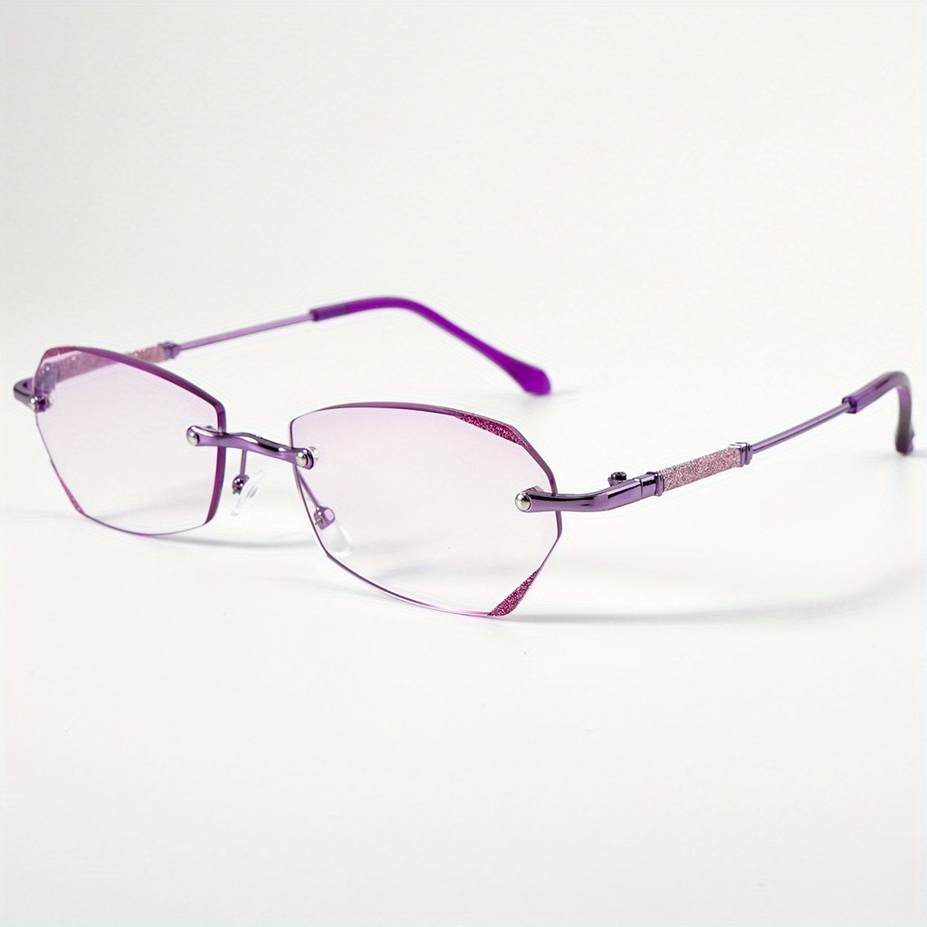 Set of 3 Women'S Rimless Reading Glasses Featuring Diamond-Inlaid Edges - Available in +1.0, +2.0, And +4.0 Diopters, Made from Lightweight PC Material, Anti-Glare, Suitable for Phones, Computers, And Books, Ideal Christmas Present