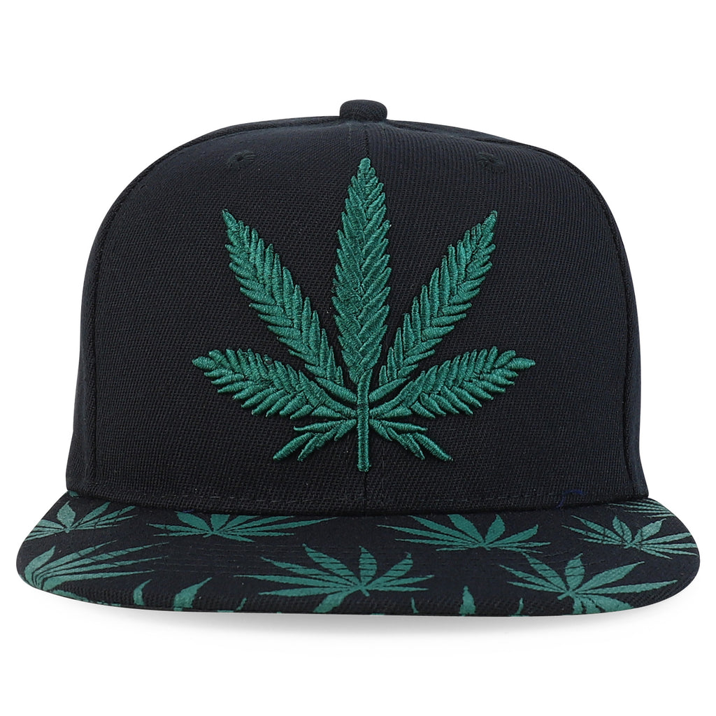 Rasta MJ Leaf 3D Embroidered Flat Bill Snapback Cap