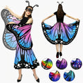 Women's 4pcs Butterfly Costume Set with Cape, Skirt, Antenna Headband - Lightweight Halloween Outfit for Christmas Parties, Carnival Parades, Cosplay Events & Masquerade Balls - Perfect Gift for Her