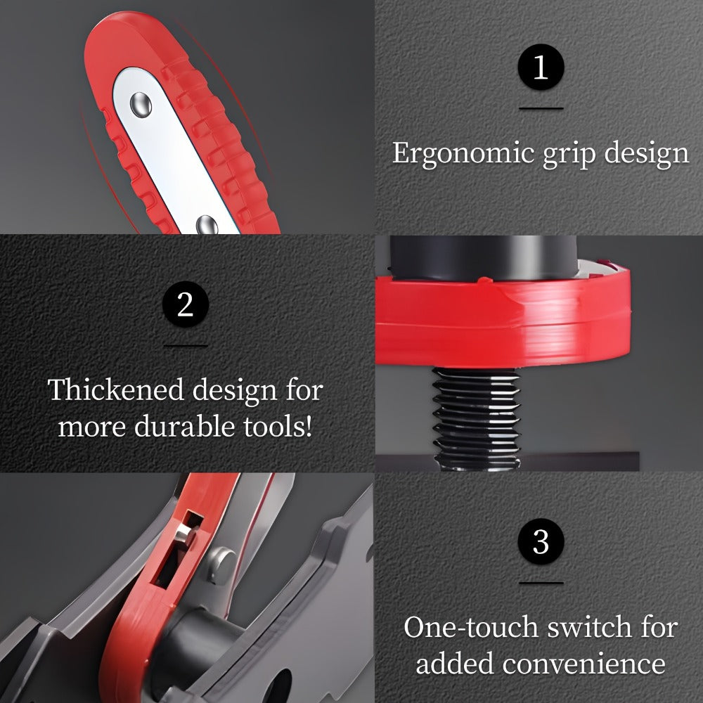 Brake Caliper Compression Tool, Brake Caliper Tool With 360 Degree Swing Ratchet, Brake Caliper Piston Compression Tool With 2pcs Spacers, Suitable For Auto Repair, Red