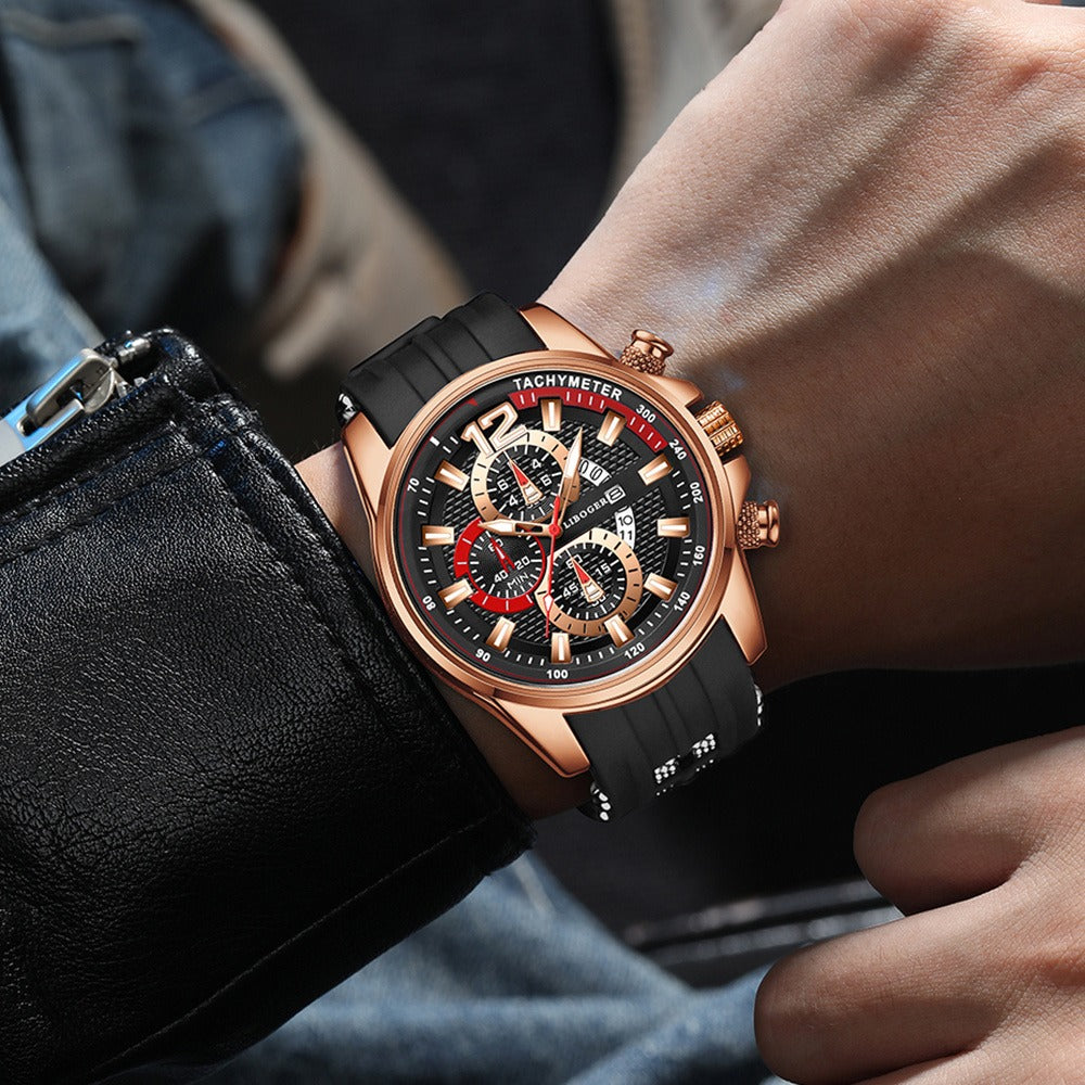 1pc Men'S Fashion Casual Quartz Watch, Silicone Strap, Date Display - Stylish Casual Wristwatch for Casual Attire, Casual Wristwatch | Sporty Watch Design | Quartz Movement, Thanksgiving, Christmas The Perfect Gift Reloj Para Hombre.