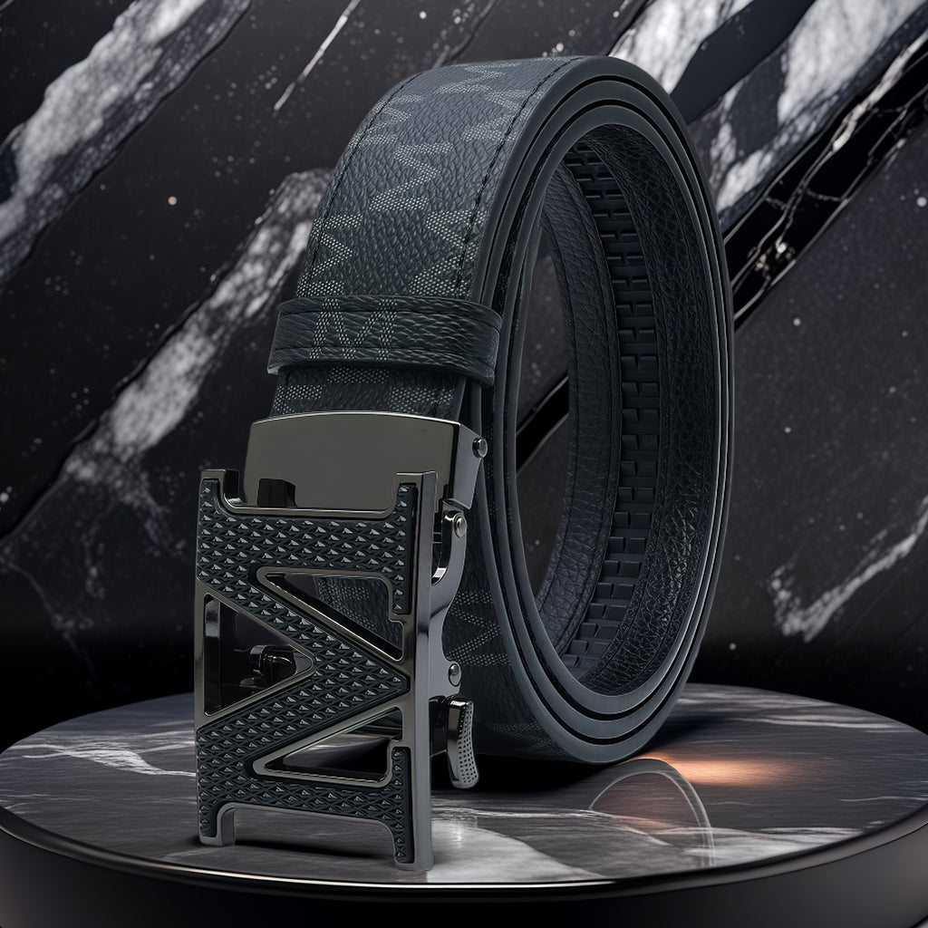 Men'S Stylish Belt Featuring a Letter M Design - Made with a Premium Alloy Automatic Buckle, Perfect for Everyday Use And Festive Events Such As Christmas Or The Spring Festival