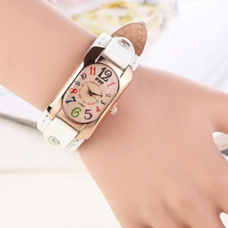 1pc Trendy Fashion Colorful Digital Daily Wear Quartz Watch, Unique New Year Christmas Birthday Gift