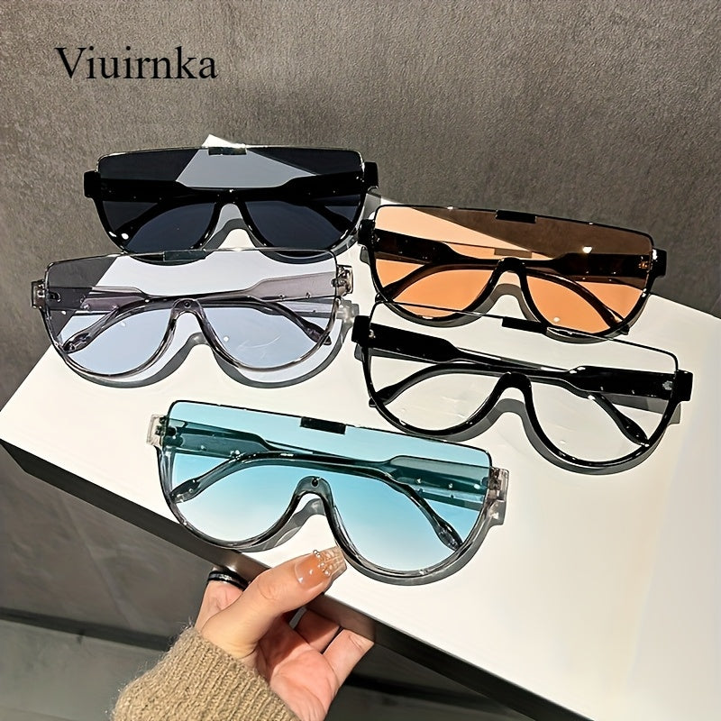 Trendy Unisex Oversized Semi-Circular Glasses - Glare-Resistant Shades Ideal for, Trips, And Daily Activities; Built to Last with Style