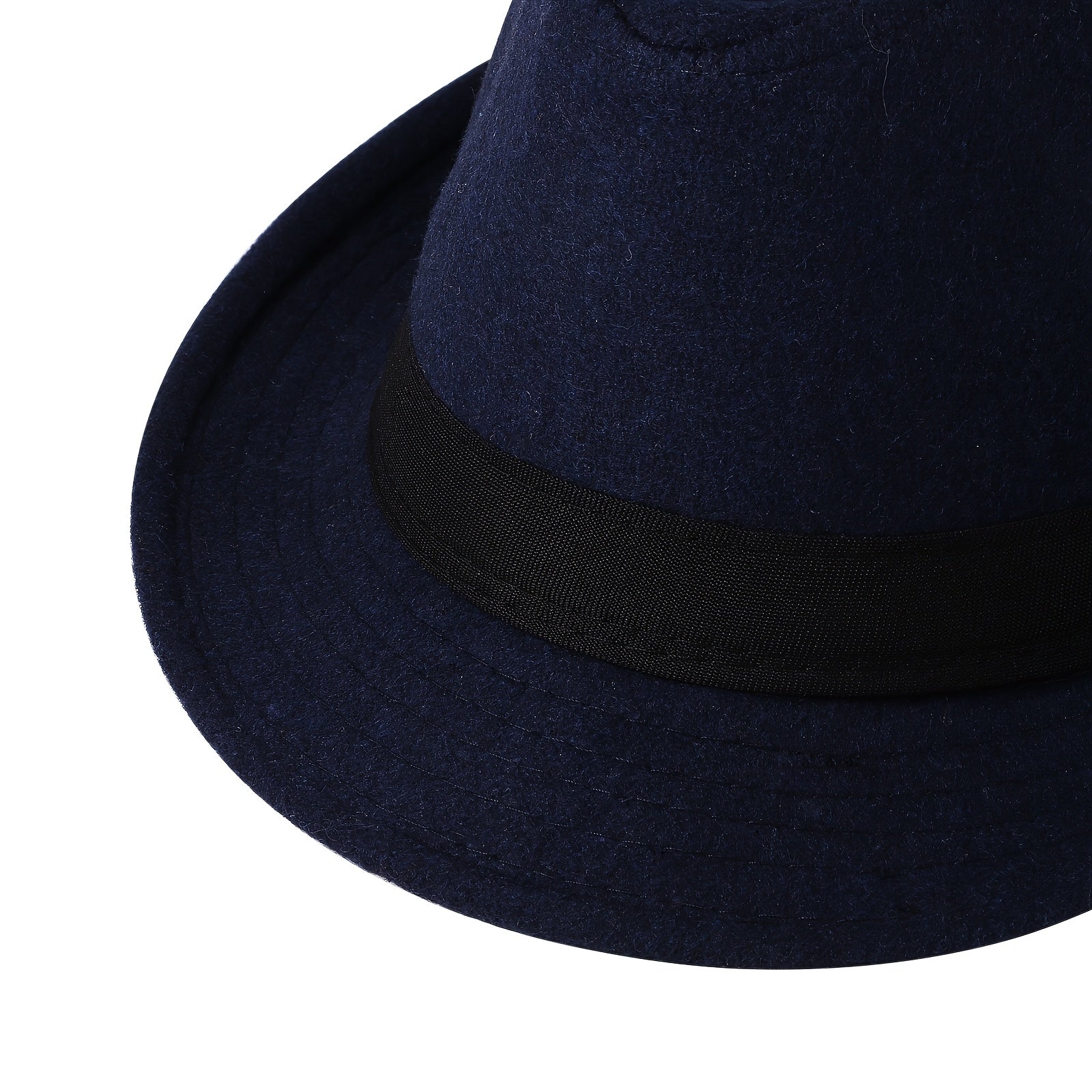 Men's Classic Short Brim Fedora Hat Manhattan Structured Gangster Trilby Jazz Cap