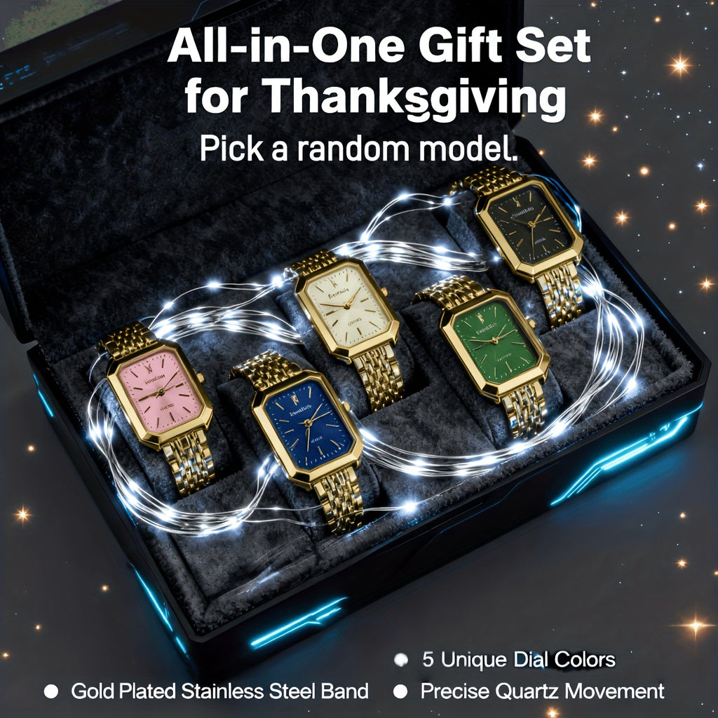 Holiday Gifts for Women, Elegant Quartz Watch with Gift Box, Fashion Casual Dress Wristwatch for Thanksgiving Christmas Valentine's Mom