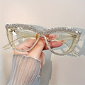 2pcs Cat-Eye Blue Light Blocking Reading Glasses for Women | Rhinestone Decor PC Frames | Versatile for Home Office & Party Wear | A Great Holiday Gift for Girlfriend/Mother