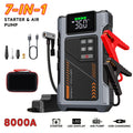 [Portable Jump Starter] Jump Starter With Air Compressor, 8000A Peak Battery Jumper Starter Portable, Jump Box For Car Battery, 12V Portable Jump Starter For 8.0L Gas And 6.5L Diesel Cars With USB Ports And LED Flashlight, Portable Car Jump Starter, Batte