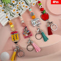 4pcs/set Apple Acrylic Neck Hanging Rope Keychain Work ID Badge Neck Hanging Rope Anti Lost Keychain Teacher'S Day Back To Graduation Season Gift