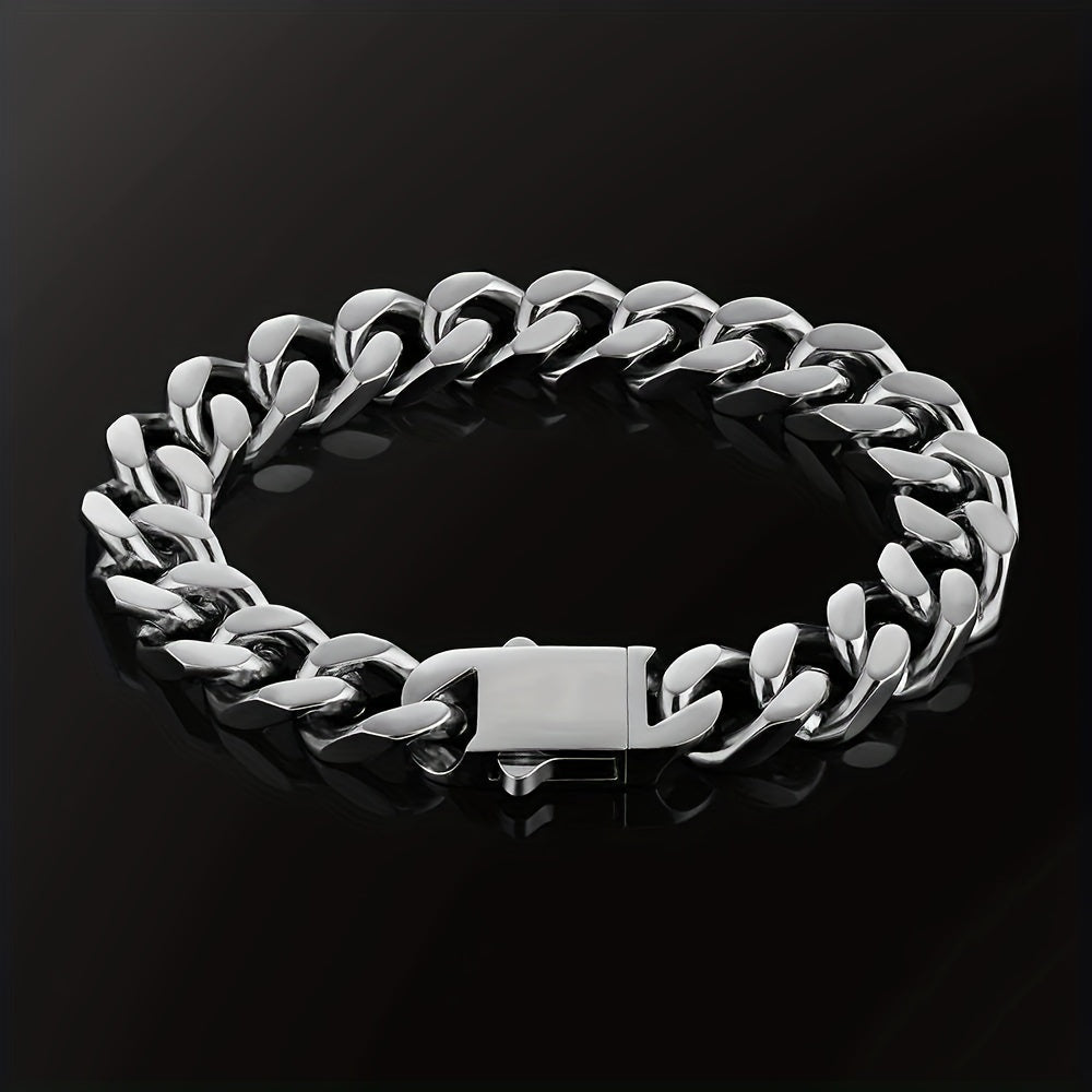Chunky Miami Hip Hop Neck Chains for Men And Boys, Featuring a 14MM Thick Cuban Chain Necklace And Bracelet