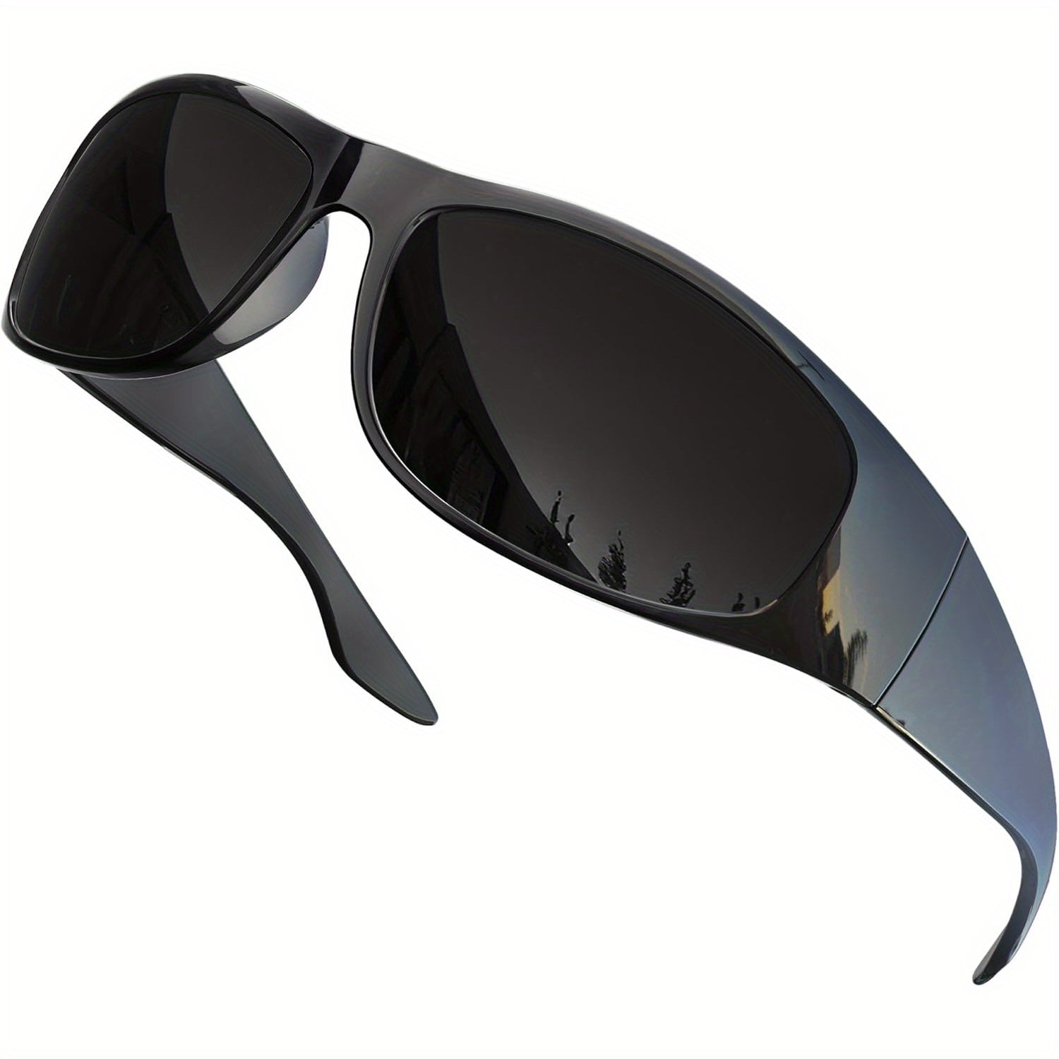 Super Dark Polarized Black | Wrap Around Style Lightweight