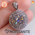A Sparkling 5-carat Moissanite Pendant Necklace, S925 Silver, a Minimalist Moissanite-set Promise Necklace That Is Perfect for Wedding and Holiday Gifts, Luxury and Elegant Jewelry