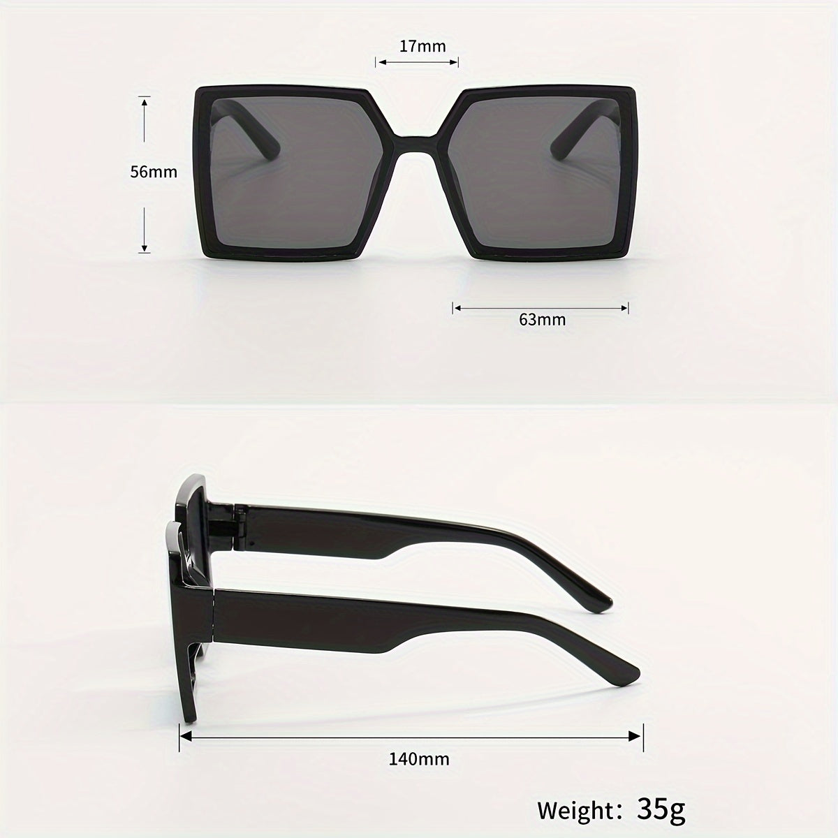 A Pair of Women'S Black And Gray Oversized Fashionable Glasses That Create a Dramatic Effect And Exude a Sense of High-End Style