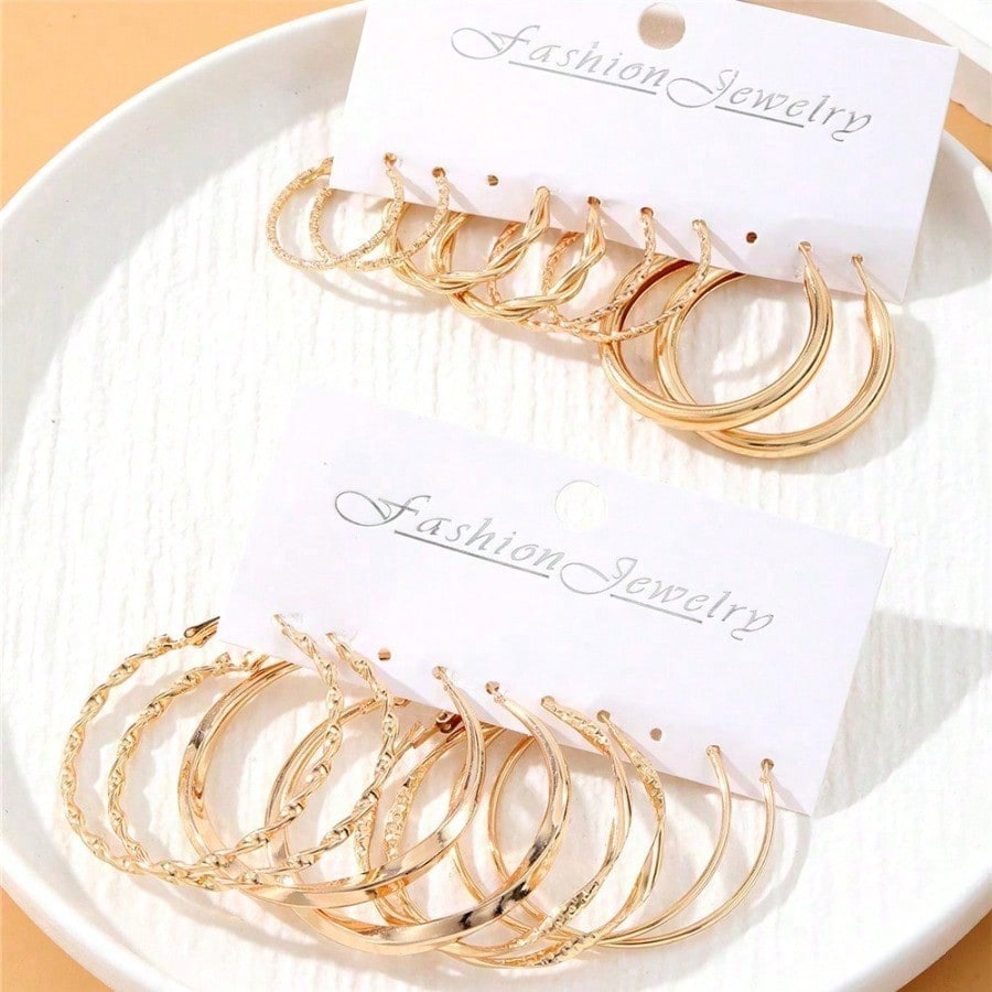 16pcs of minimalist, luxurious and sexy metal twist earrings - Women's daily/ party jewelry, a cute gift for her, hypoallergenic design, gift set, jewelry and stock,  Elegant Design, Durable Material, Statement Pieces, Fashion Jewelry, Jewelry Lovers