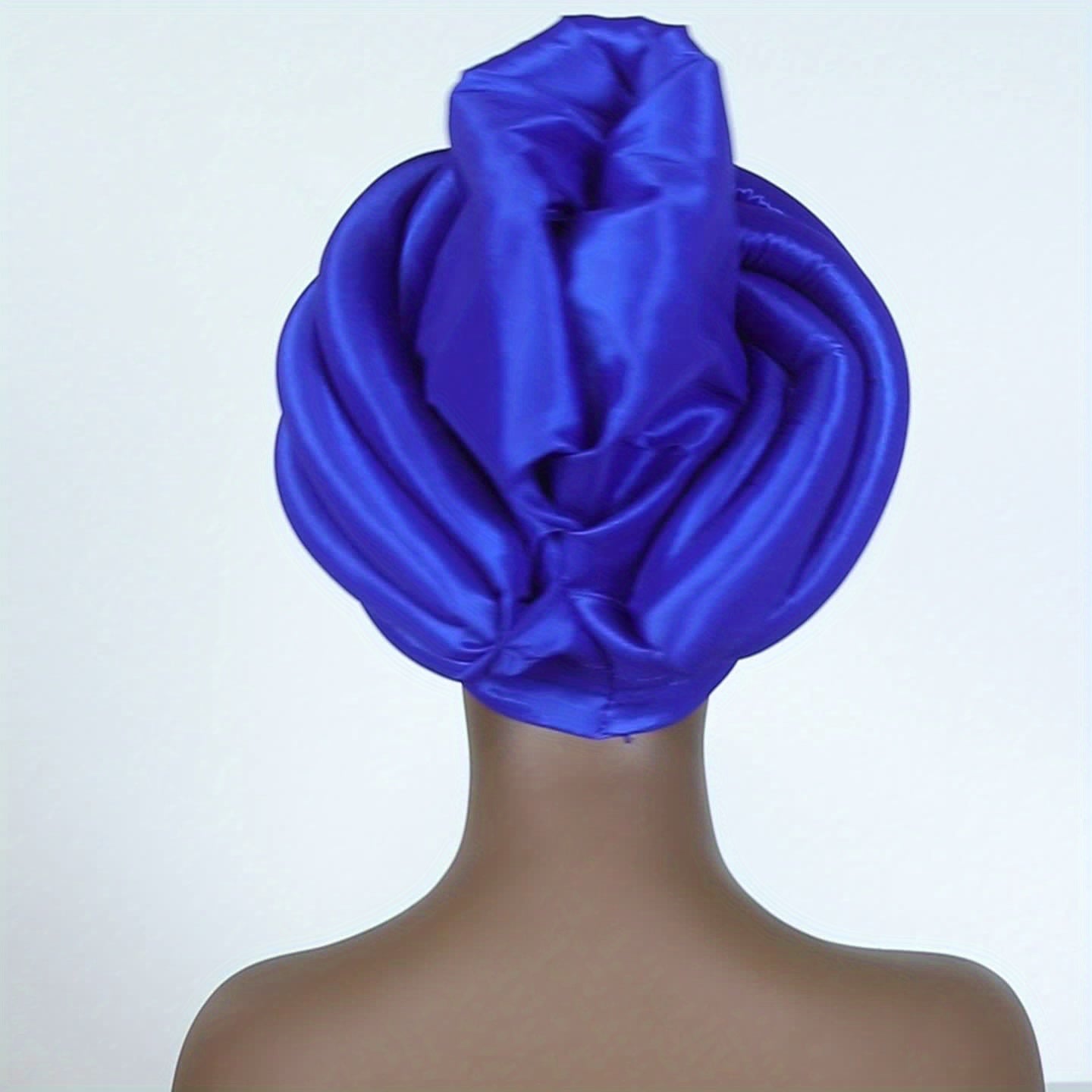 [Exquisite Nigerian Wedding Hat] Exquisite 100% Polyester Nigerian Wedding Hat for Women - Sponge Turban with Elasticity, Religious Theme, Button Closure, Craftsmanship, Hand Washable - Perfect Festive Headwear for Special Occasions