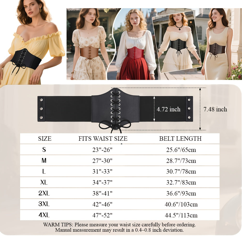 SUOSDEY Multi-Pack Brown Black Red White Coffee Corset Belt for Women Halloween Christmas Costume