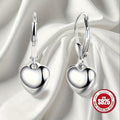 A Pair Of Elegant Heart-shaped S925 Sterling Silvery Earrings-stylish And Simple Heart-shaped Earrings Weighing 3g, Very Suitable for Casual Wear Or As A Gift, Novel S925 Sterling Silvery Earrings.