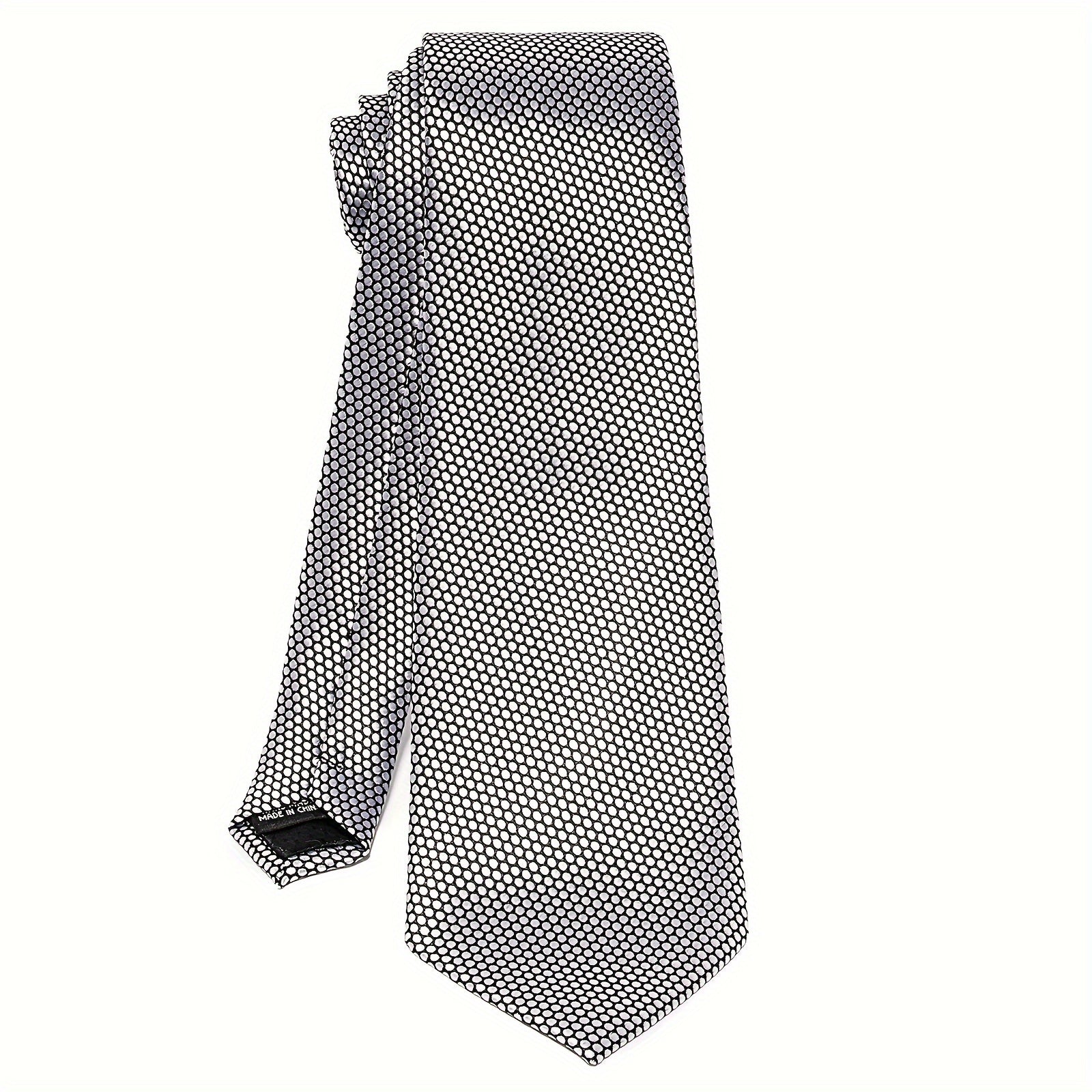 4pcs Mens Silvery Grey Tie Set Necktie Pocket Square Cufflinks And Clip Set for Wedding Groom Party Business Mens Gift