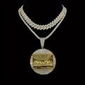 Set of 2 The Last Supper Men'S Golden Pendant Necklace Featuring a Hip Hop Cuban Chain And Tennis Chain, Perfect for Daily Wear Or Parties, a Stylish Gift for Men