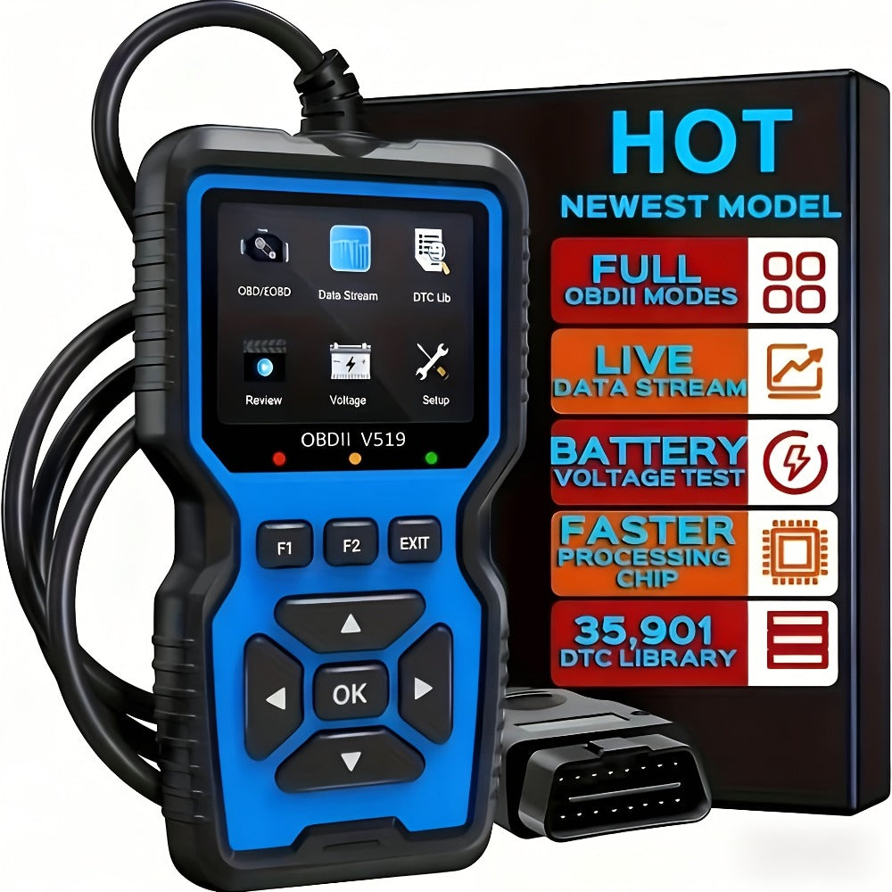 2024 Advanced V519 OBD2 Scanner Tool - Professional Code Reader & Scan Tool for Live Data, Check Engine Light, And Diagnostic Code Reading - Ideal for Mechanics And Car Owners