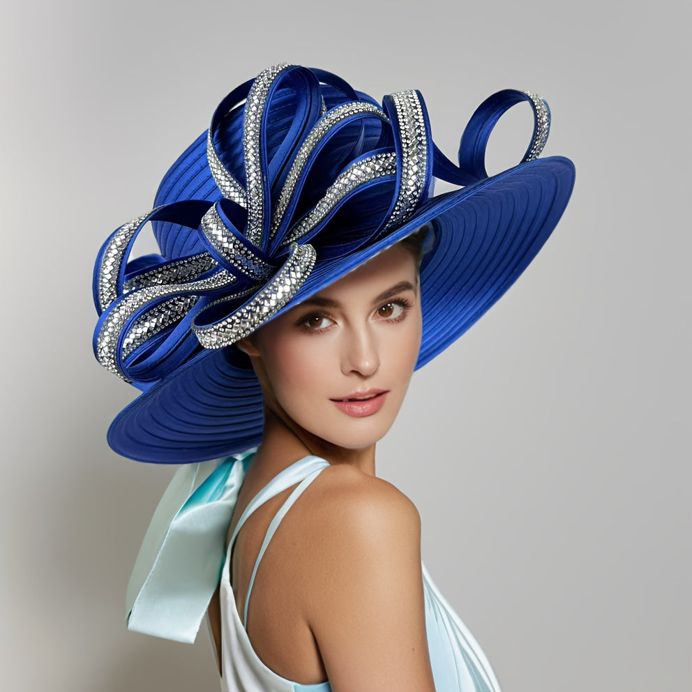 Handmade Ladies' Wide-Brim Church Hat Suitable for Weddings & Special Occasions - Elegant Sunday Bonnet Gift for Mothers, Grandmothers, Box Packaging, Dry Only, for the, for the Church, for the Event