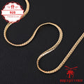 Handcrafted, 5Mm 24K Gold-Plated 925 Silver Flat Lace Necklace, Unisex Hip-Hop Festival Party Style, Vintage Exquisite Jewelry Gift for Her/Mom/Girlfriend, Elegantly Packaged in a Gift Box (Buy 3 Get 1 Free), Total Product Weight (6.24G)