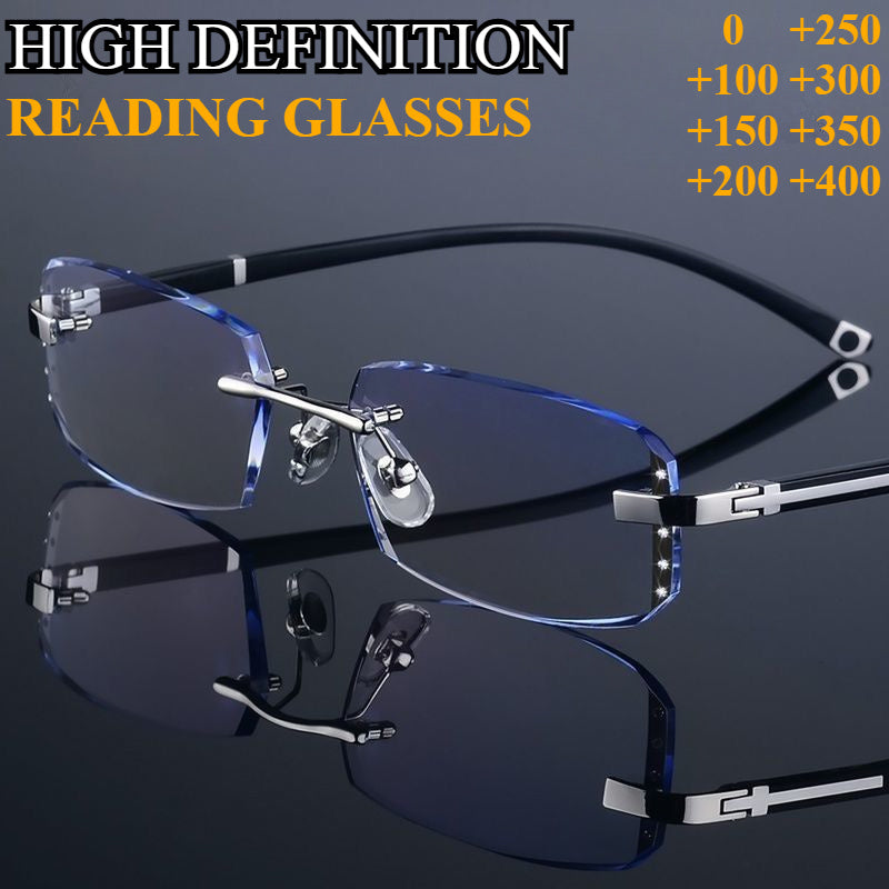 Fashionable Frameless Reading Glasses, Retro Elegant Style, Suitable for Clear Vision Indoors And Outdoors | for Use with Mobile Phone And Computer Screens