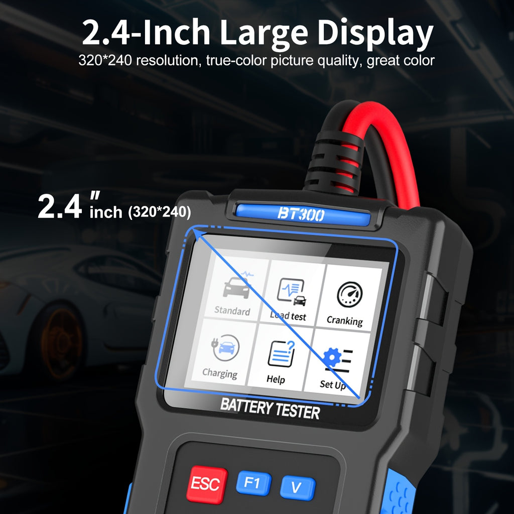 Battery Load Tester 12V Automotive, 20-2000 CCA Automotive Battery Tester And Alternator Tester for 24V Vehicles, BT300