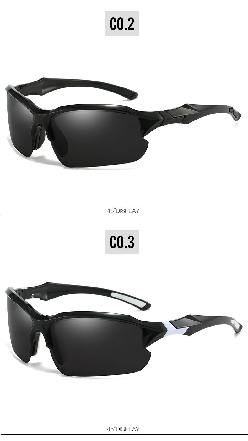 3pcs/ 10pcs New Cross-Border Outdoor Sports, Skiing, Driving Half-Frame Polarized Sunglasses Men'S Running Fishing Sunglasses Sun Protection Lightweight Goggles