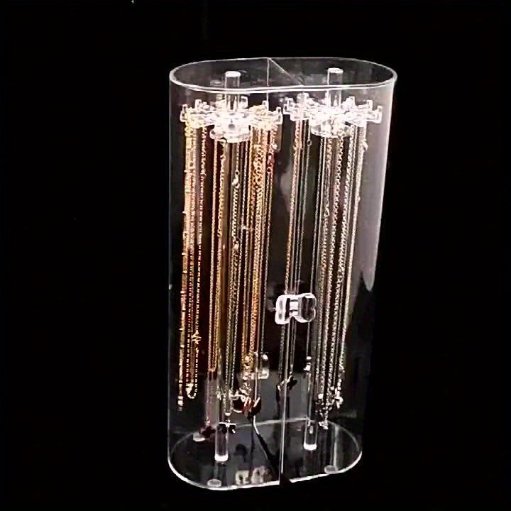 1pc Clear Acrylic Jewelry Display Stand - Dustproof Necklace & Bracelet Organizer with Shelves, Durable Lightweight Case Suitable for Necklaces, Bracelets, Earrings, Rings, Salon, Boutique Use