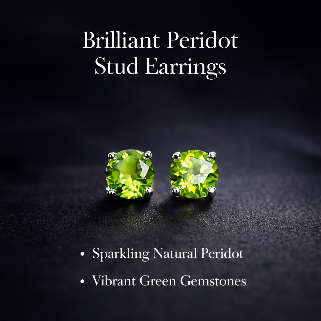 925 Silver Natural Peridot Earrings, Featuring an Elegant And Minimalist Design, Suitable for Women, Perfect for Casual Attire, Parties, And Special Occasions, Making It an Excellent Gift Choice
