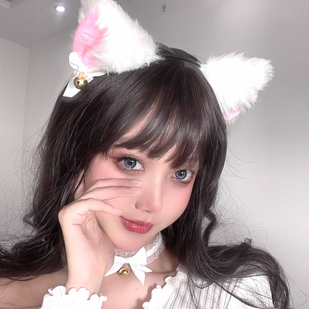 P-140 Plush cat ear bell hairband