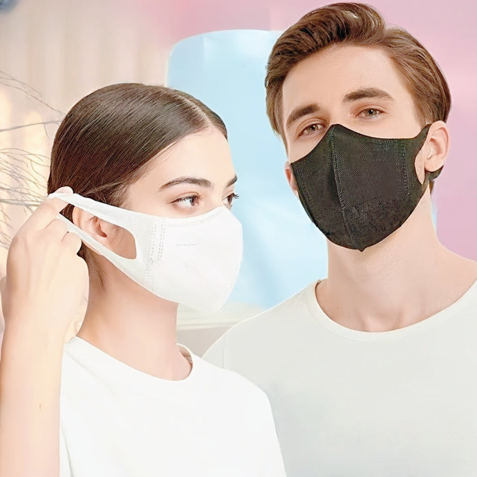 50-Pack Breathable Face Masks, Fashionable High-Elasticity Wide Ear Loops, Individually Packaged in White And Black, Daily Protection, Comfort Fit for Office Use Travel Outdoor Activities