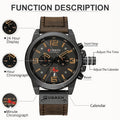 Men's Casual Sports Watch - Multifunctional with Timer and Calendar