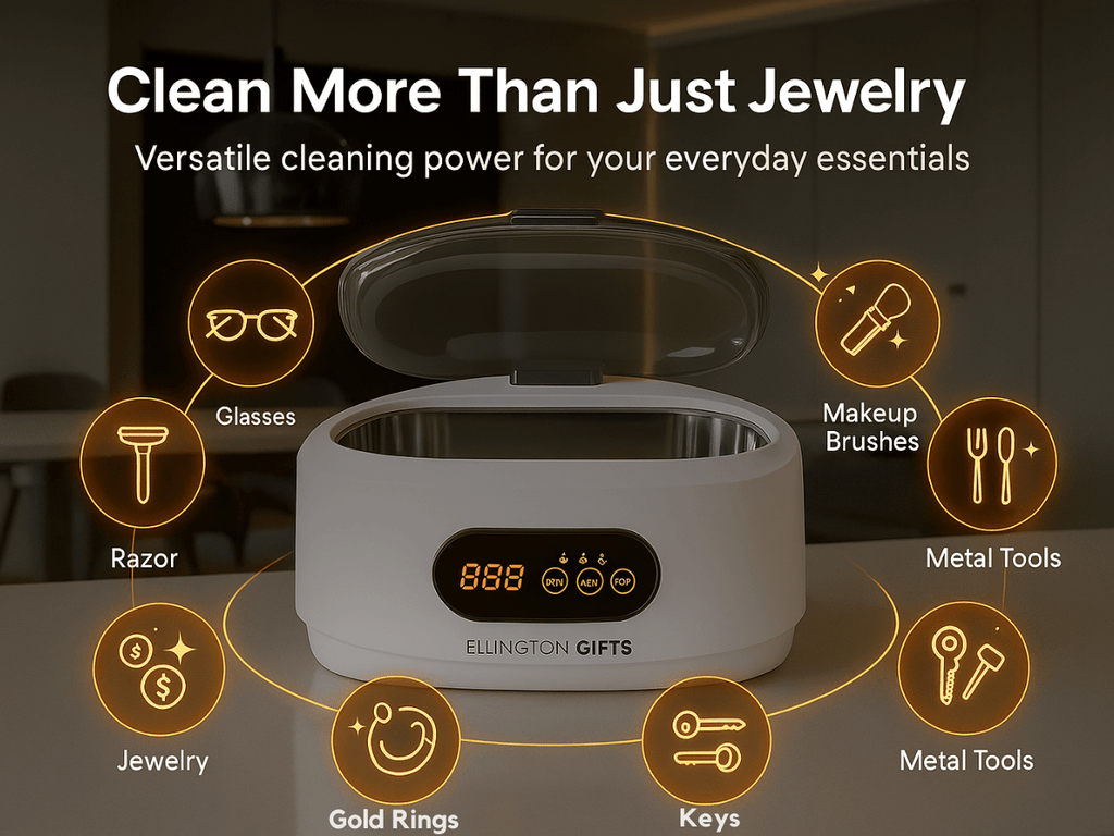 Ultrasonic Jewelry Cleaner, 48KHz Ultrasonic Cleaner Machine for Jewelry, Eyeglasses, Rings, Watch Strap, Dentures- Dual Cleaning Modes, 304 Stainless Steel Tank