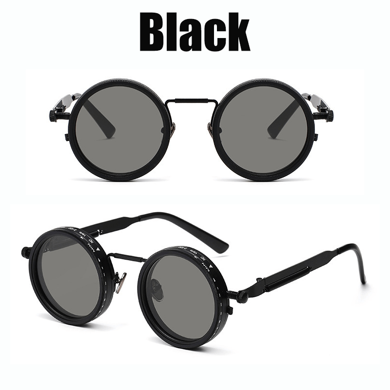 1 Pair of Adjustable ND, Steampunk Rotating Lens Glasses, Mechanical Style Frame (Black/ Gray/ Golden), Unisex, Retro Fashion Accessory, High-Quality Lenses, Adjustable Brightness, Durable Material, Suitable for Driving And