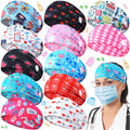 12pcs Nurse Headbands for Women, Non Slip Nursing Headbands with Buttons for Mask Work Accessories Elastic Ear Protection Hair Bands Gift for Spa Yoga Sports(Stylish)