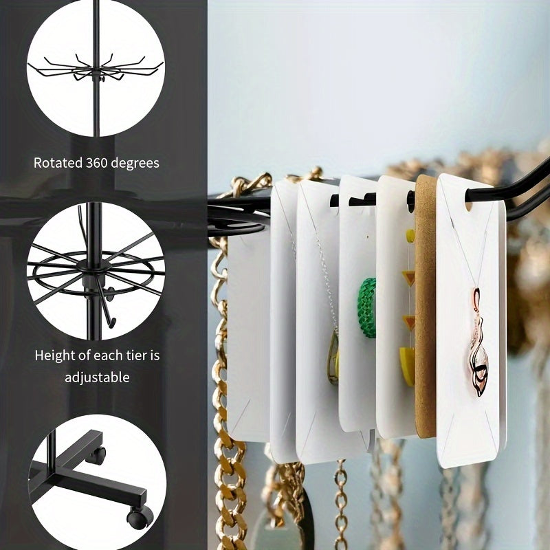 3 Layers Rotating and Adjustable Display Rack - Suitable for Jewelry, Keychains, Socks, Hats, and Toys, Multifunctional Rotating and Movable Jewelry Rack