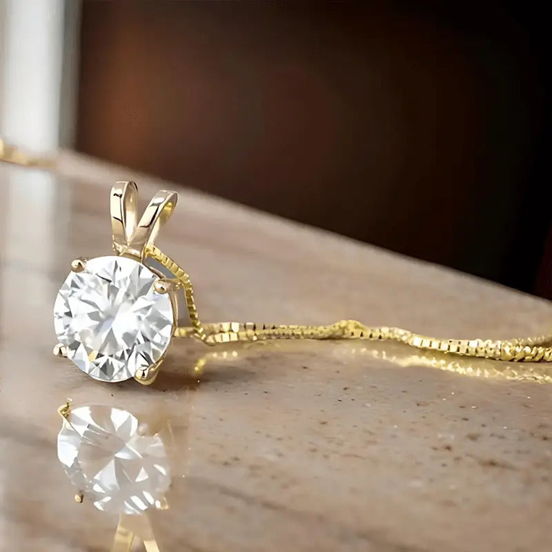 2ct Pure Silvery Moissanite Shaped Pendant Necklace, Suitable For Both Men And Women, Fashionable, Trendy, Elegant, Casual, Classic And Simple Design, Total Weight Of The Product (2.3g)