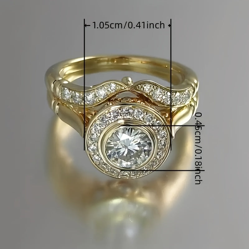 Two 18K Gold Plated 18K Gold Plated-Plated Rings, Perfect Presents for Weddings And Celebrations, Stylish Additions for Valentine'S Day, Christmas, Birthdays, And Anniversaries