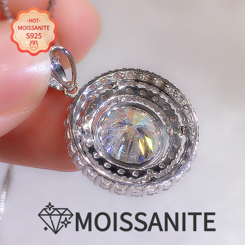 A Sparkling 5-carat Moissanite Pendant Necklace, S925 Silver, a Minimalist Moissanite-set Promise Necklace That Is Perfect for Wedding and Holiday Gifts, Luxury and Elegant Jewelry