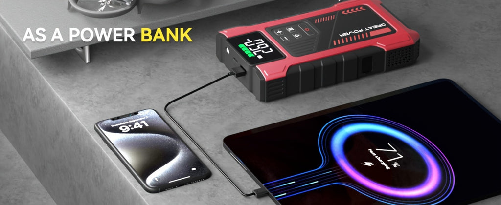 [Portable Car Jump Starter] 4000A Portable Car Jump Starter With Air Compressor, Suitable For 12V(8.0L Gas, 6.5L Diesel) Jump Starter Battery PackWith150 PSl Tire Inflator, 12V Car Battery Jump Power With LED Light, Car Accessories Tools, Car Emergency Ki